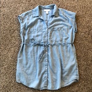 Motherhood Maternity chambray button front blouse